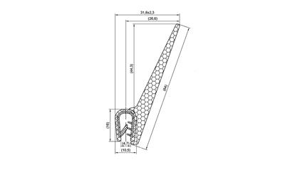 PVC/EPDM Klemprofil m/ stålindlæg 2-4 mm